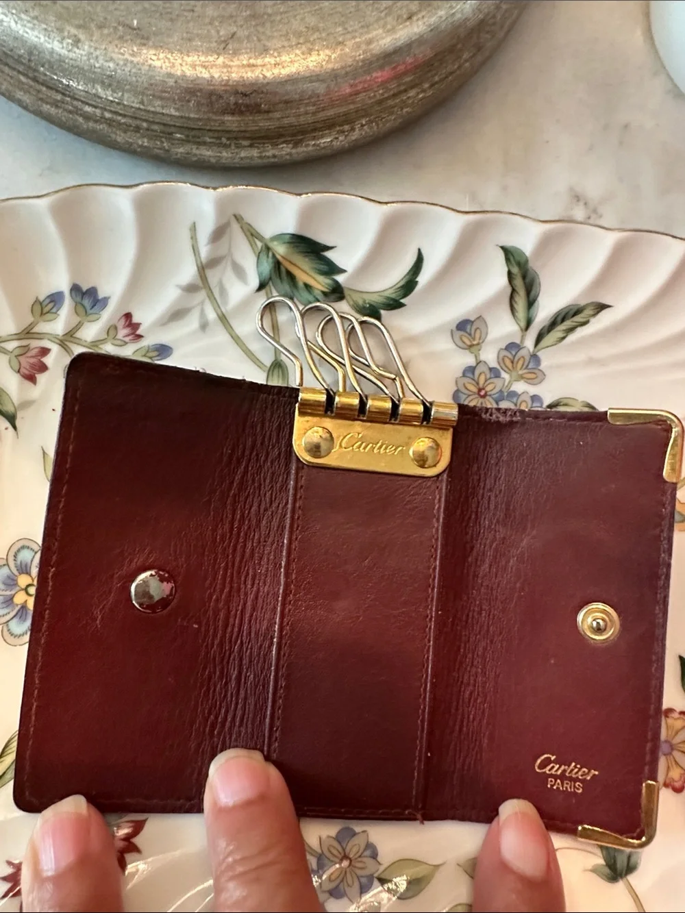 Vintage Cartier Burgundy Leather Key Holder